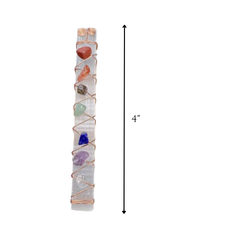 7 Chakra Selenite Wand