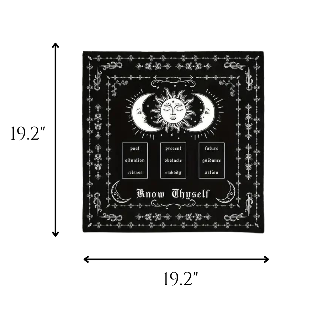 Know Thyself Three Card Tarot Spread Cloth