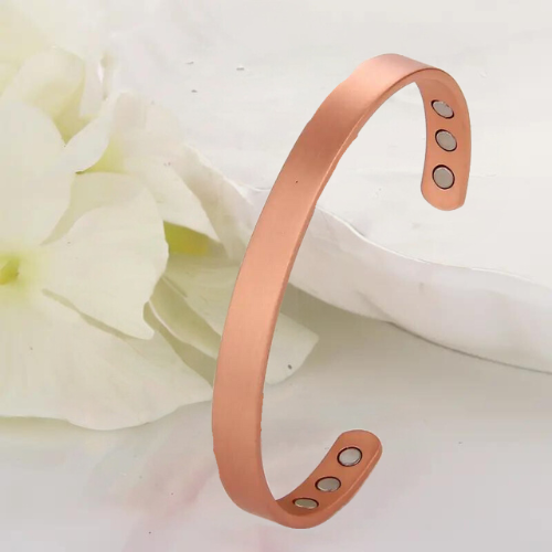Sleek Copper Magnetic Cuff Bracelet