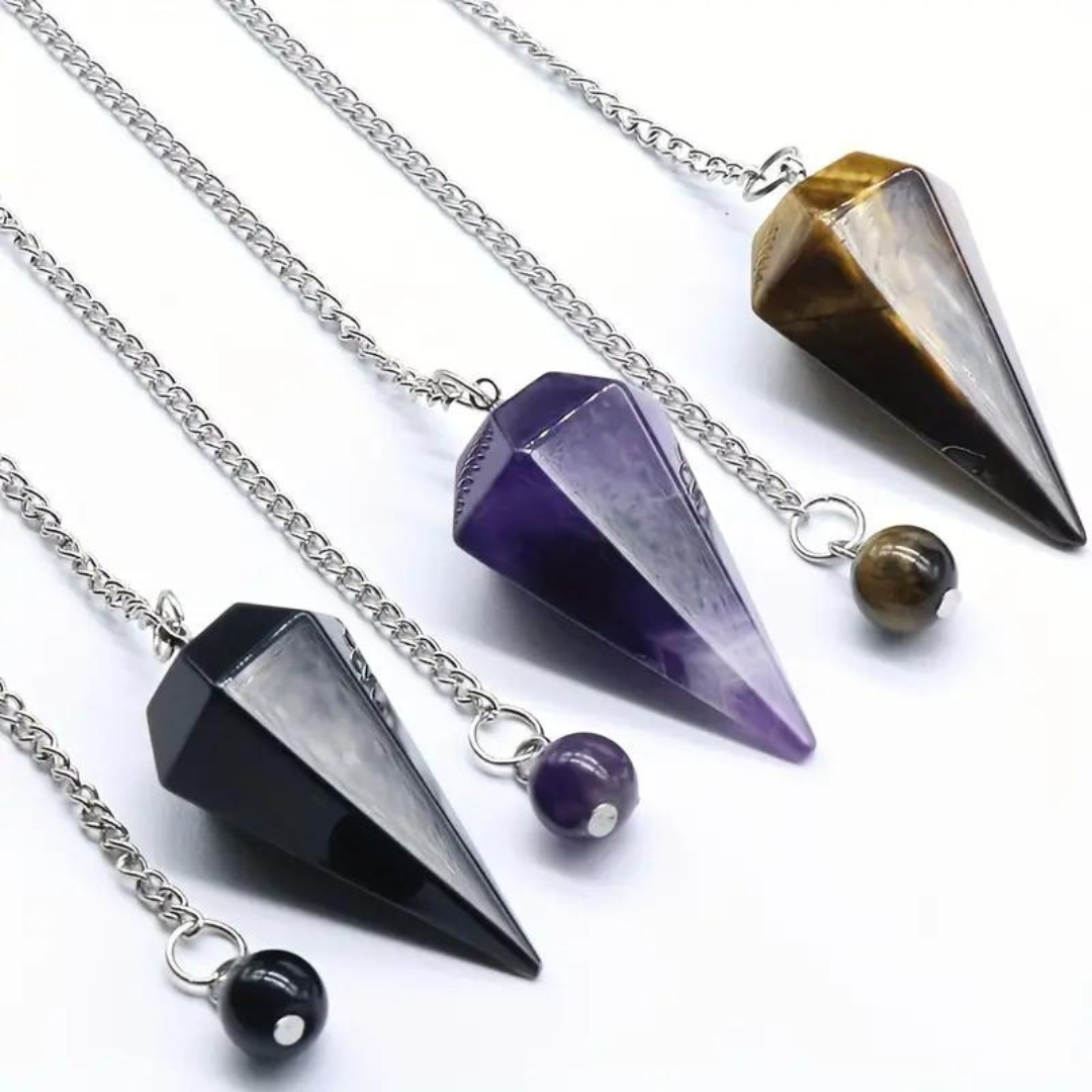 Tiger's Eye Hexagonal Gemstone Pendulum